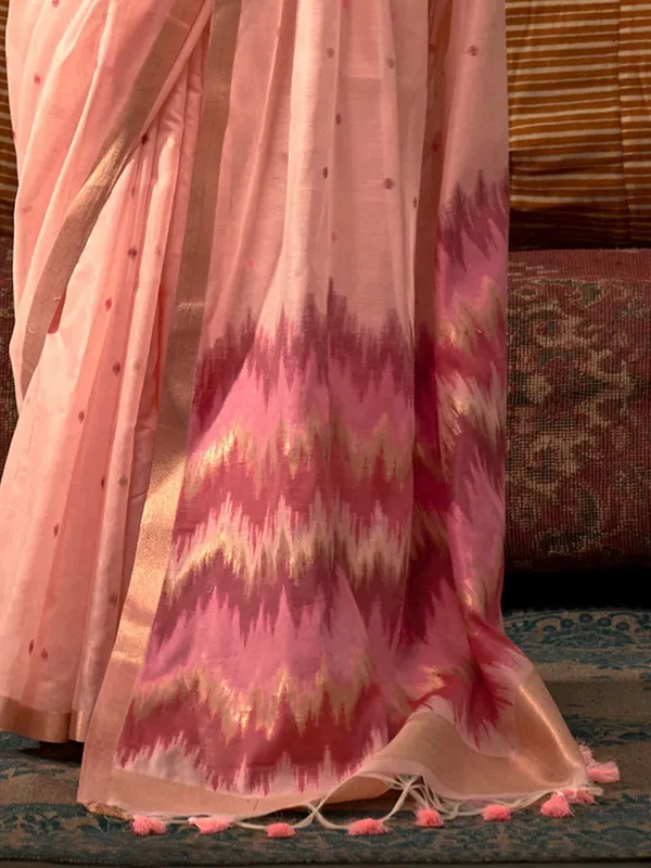 Fancy_Cotton_Handloom_Woven_Silk_Saree_With_Blouse_Piece