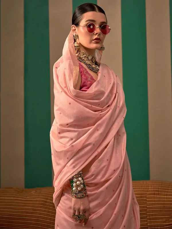Fancy_Cotton_Handloom_Woven_Silk_Saree_With_Blouse_Piece