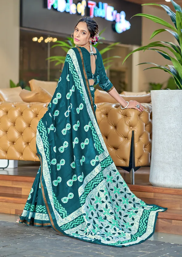Beautiful_Zari_Border_Handicraft_Pure_Soft_MulMul_Jaipuri_Hand_Block_Print_Cotton_Saree_With_Blouse_Piece