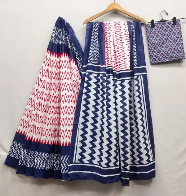 HANDICRAFT_IKKAT_PURE_SOFT_MUL_COTTON_SAREE_WITH_BLOUSE_PIECE