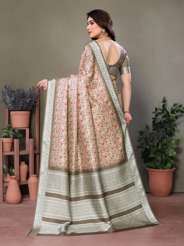 Stunning_Khadi_Viscose_Woven_Border_Pashmina_Printed_Saree_With_Blouse