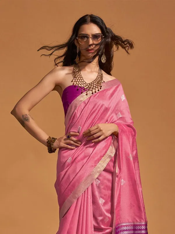 Fancy_Cotton_Handloom_Woven_Silk_Saree_With_Blouse_Piece