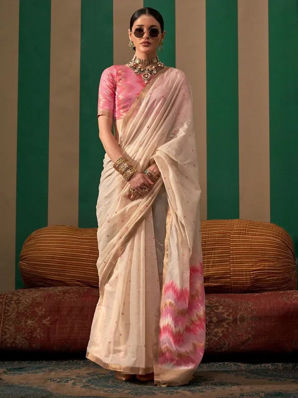 Fancy_Cotton_Handloom_Woven_Silk_Saree_With_Blouse_Piece