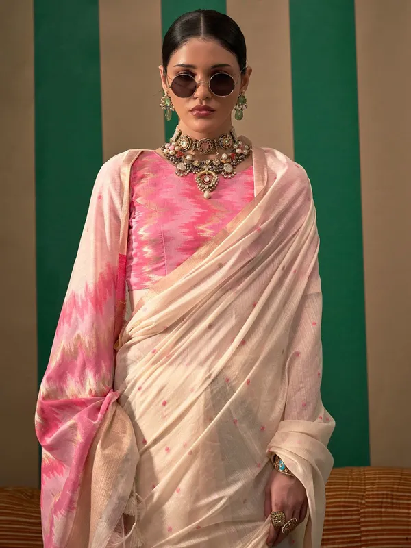 Fancy_Cotton_Handloom_Woven_Silk_Saree_With_Blouse_Piece