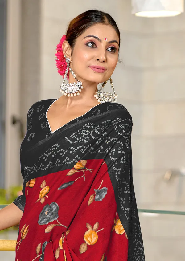 Handicraft_Beautiful_Handicraft_Pure_Soft_MulMulcotton_IKKAT_Hand_Blcok_Print_Saree_With_Blouce_Piece