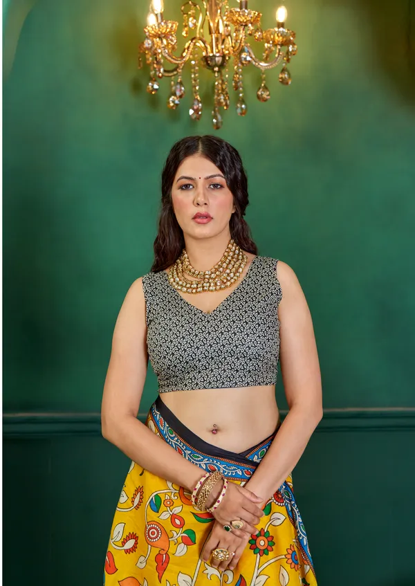 Beautiful_Handicraft_Pure_Soft_MulMulcotton_Meenakari_Hand_Print_Saree_With_Blouse_Piece
