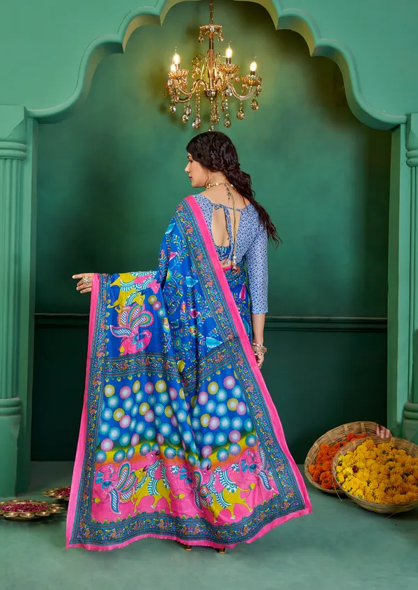 Beautiful_Handicraft_Pure_Soft_MulMul_Cotton_Meenakari_Hand_Print_Saree_With_Blouse_Piece