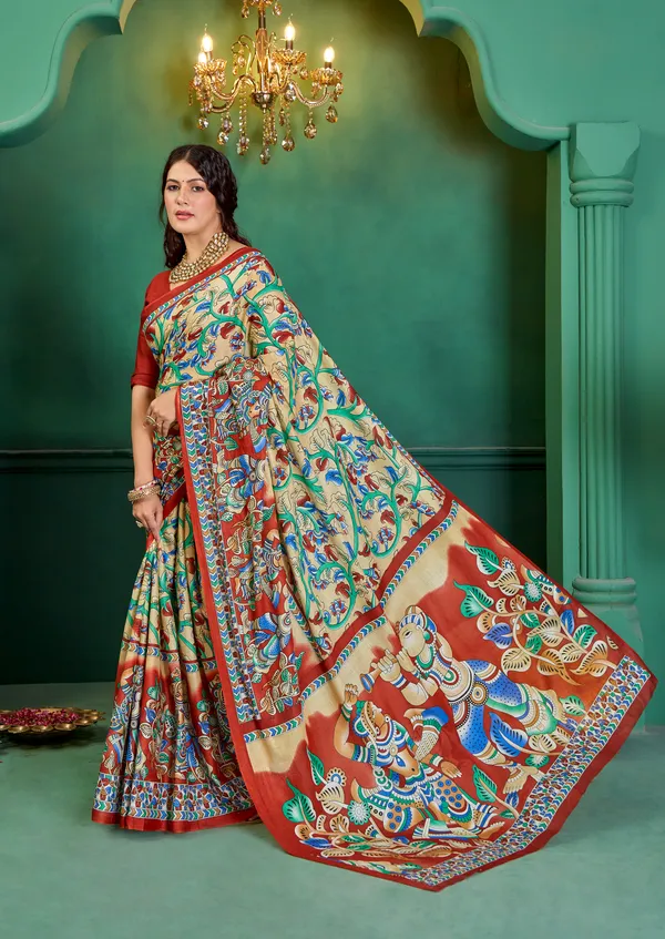 Beautiful_Handicraft_Pure_Soft_MulMul_Cotton_Meenakari_Hand_Print_Saree_With_Blouse_Piece