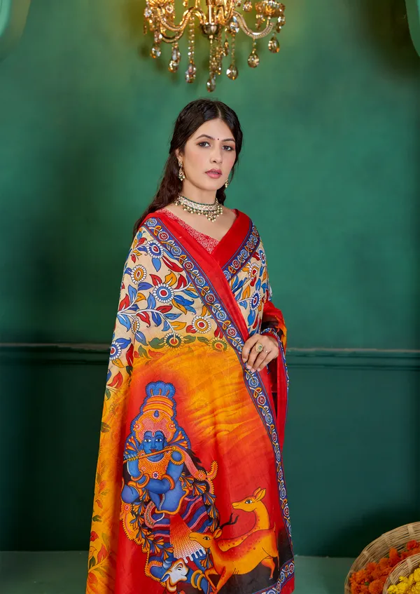 Beautiful_Handicraft_Pure_Soft_MulMul_Cotton_Meenakari_Hand_Print_Saree_With_Blouse_Piece