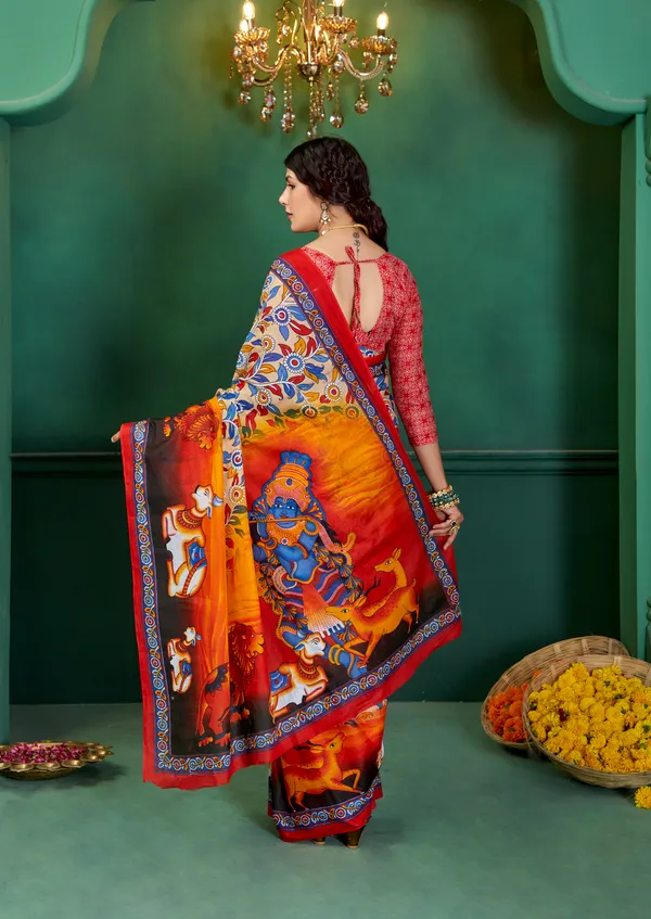 Beautiful_Handicraft_Pure_Soft_MulMul_Cotton_Meenakari_Hand_Print_Saree_With_Blouse_Piece