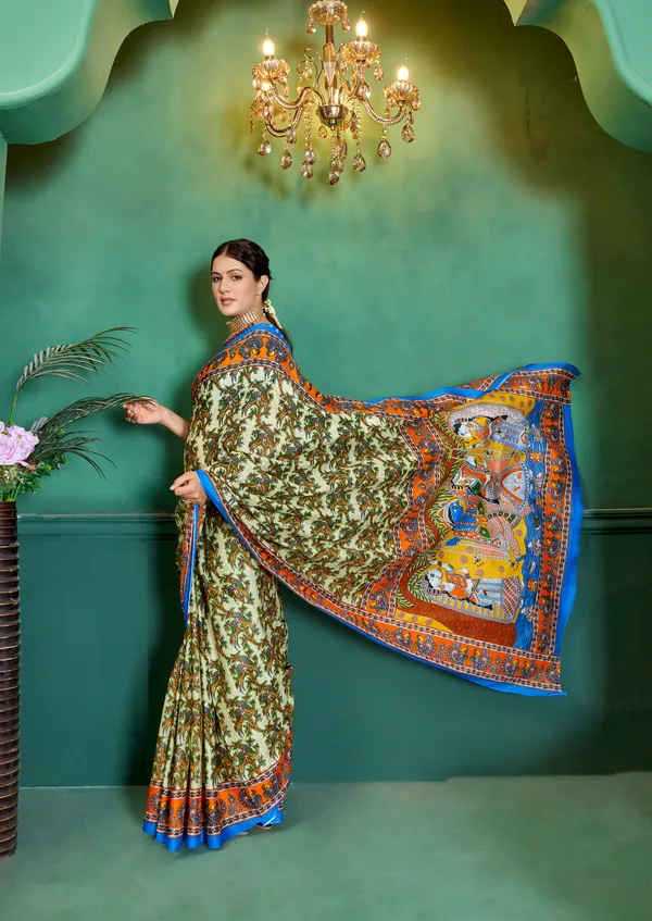 Beautiful_Handicraft_Pure_Soft_MulMul_Cotton_Meenakari_Hand_Print_Saree_With_Blouse_Piece