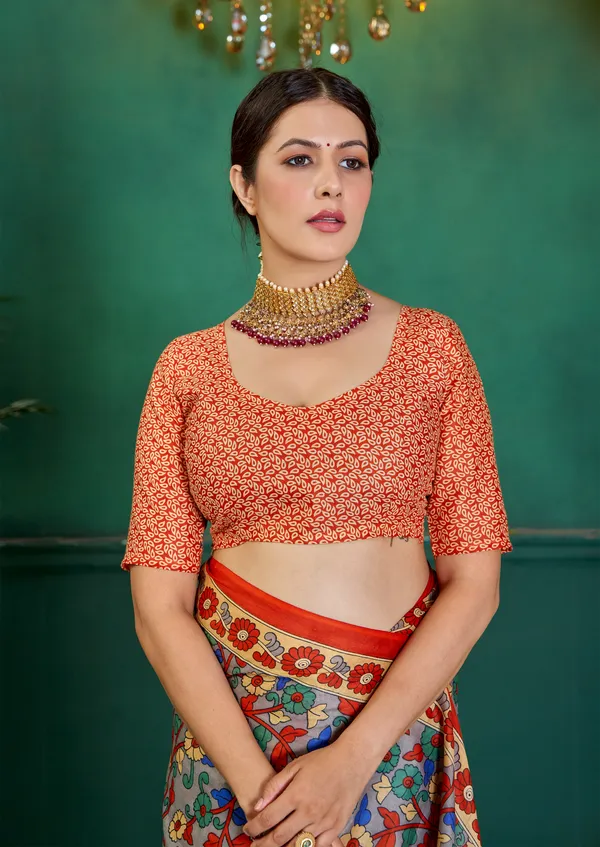 Beautiful_Handicraft_Pure_Soft_MulMul_Cotton_Meenakari_Hand_Print_Saree_With_Blouce_Piece