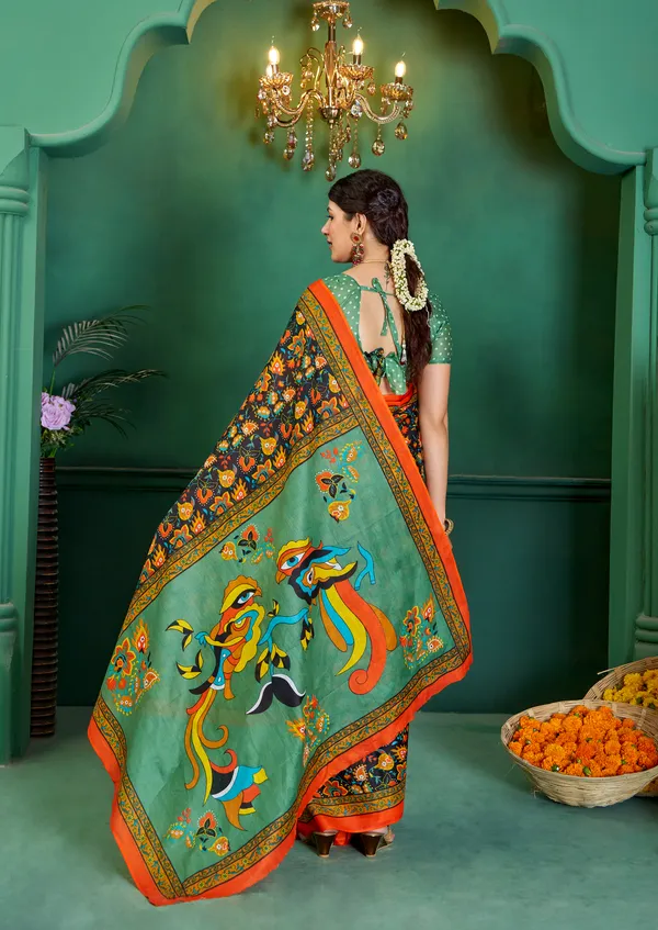Beautiful_Handicraft_Pure_Soft_MulMul_Cotton_Meenakari_Hand_Print_Saree_With_Blouse_Piece