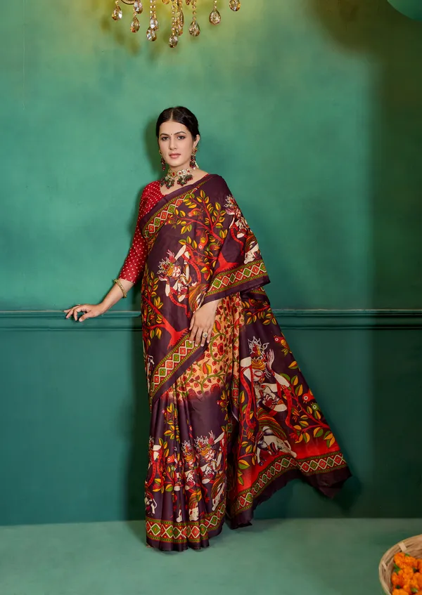 Beautiful_Handicraft_Pure_Soft_MulMul_Cotton_Meenakari_Hand_Print_Saree_With_Blouse_Piece