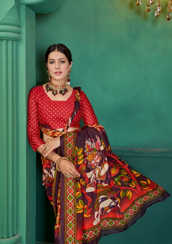 Beautiful_Handicraft_Pure_Soft_MulMul_Cotton_Meenakari_Hand_Print_Saree_With_Blouse_Piece