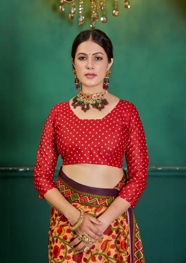 Beautiful_Handicraft_Pure_Soft_MulMul_Cotton_Meenakari_Hand_Print_Saree_With_Blouse_Piece