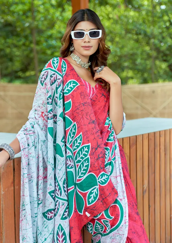 Beautiful_Handicraft_Pure_Soft_MulMul_Cotton_Meenakari_Hand_Print_Saree_With_Blouse_Piece