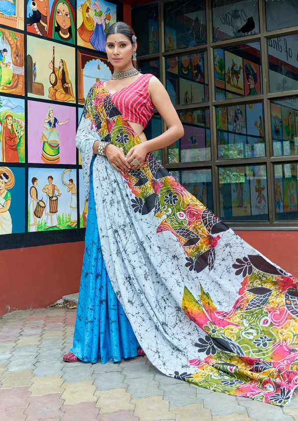Beautiful_Handicraft_Pure_Soft_MulMul_Cotton_Meenakari_Hand_Print_Saree_With_Blouse_Piece