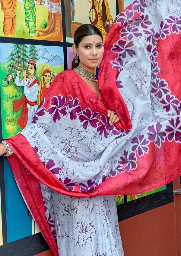 Beautiful_Handicraft_Pure_Soft_MulMul_Cotton_Meenakari_Hand_Print_Saree_With_Blouse_Piece