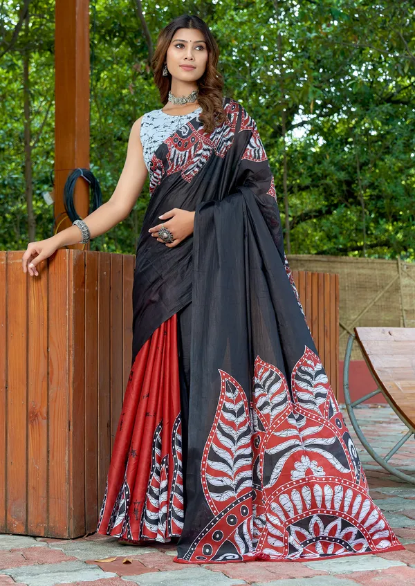 Beautiful_Handicraft_Pure_Soft_MulMul_Cotton_Meenakari_Hand_Print_Saree_With_Blouse_Piece