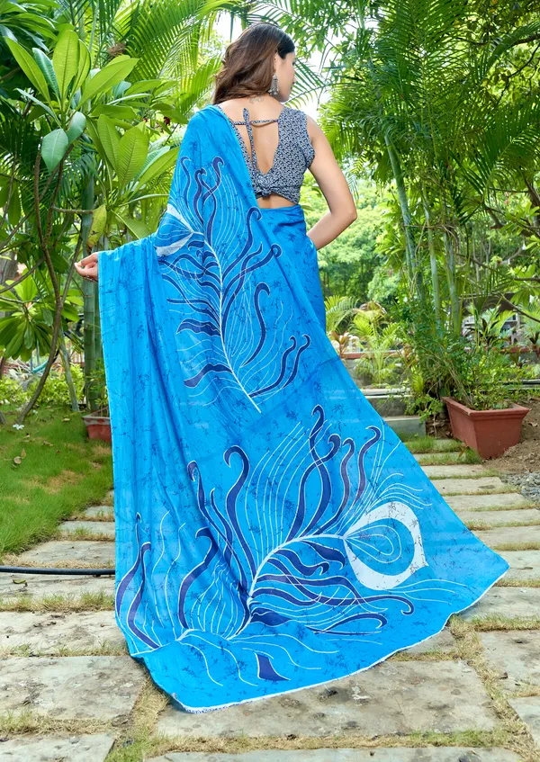 Beautiful_Handicraft_Pure_Soft_MulMul_Cotton_Meenakari_Hand_Print_Saree_With_Blouse_Piece