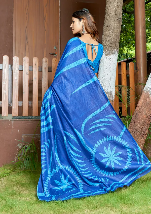Beautiful_Handicraft_Pure_Soft_MulMul_Cotton_Meenakari_Hand_Print_Saree_With_Blouse_Piece