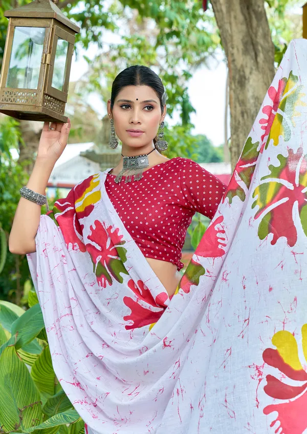 Beautiful_Handicraft_Pure_Soft_MulMul_Cotton_Meenakari_Hand_Print_Saree_With_Blouse_Piece