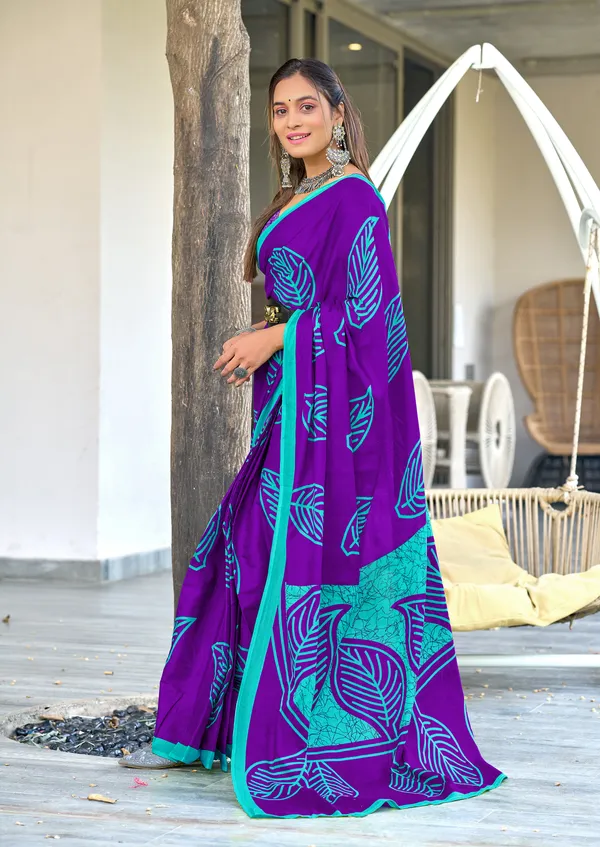 Handicraft_Beautiful_Handicraft_Pure_Soft_MulMulcotton_IKKAT_Hand_Blcok_Print_Saree_With_Blouce_Piece