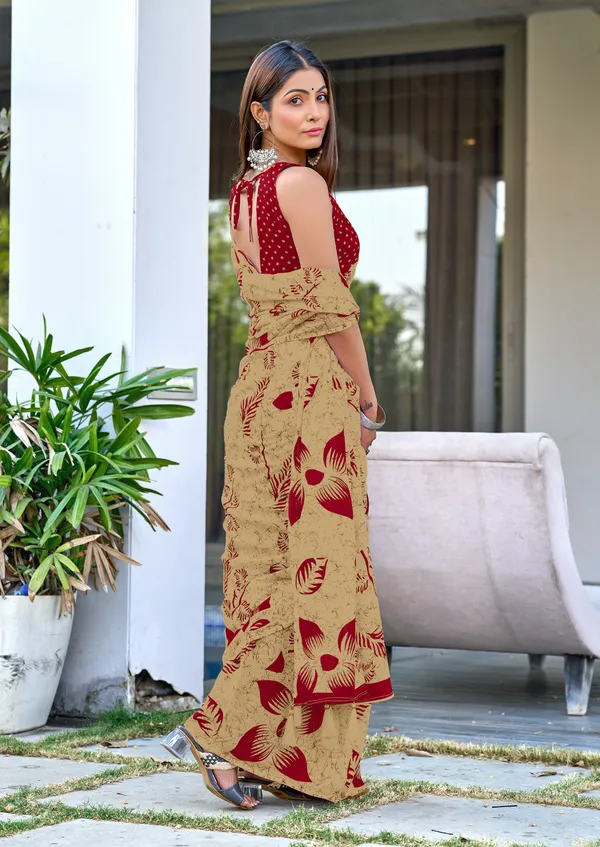 Handicraft_Beautiful_Handicraft_Pure_Soft_MulMulcotton_IKKAT_Hand_Blcok_Print_Saree_With_Blouce_Piece