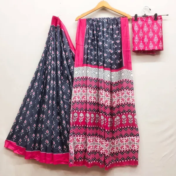 HANDICRAFT_IKKAT_PURE_SOFT_MUL_COTTON_SAREE_WITH_BLOUSE_PIECE