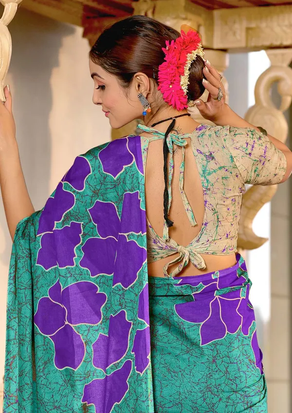 Beautiful_Handicraft_Pure_Soft_MulMul_Cotton_Meenakari_Hand_Print_Saree_With_Blouse_Piece