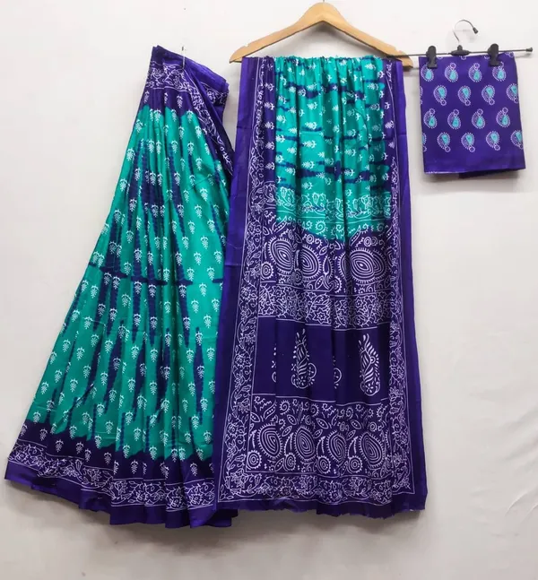 HANDICRAFT_IKKAT_PURE_SOFT_MUL_COTTON_SAREE_WITH_BLOUSE_PIECE