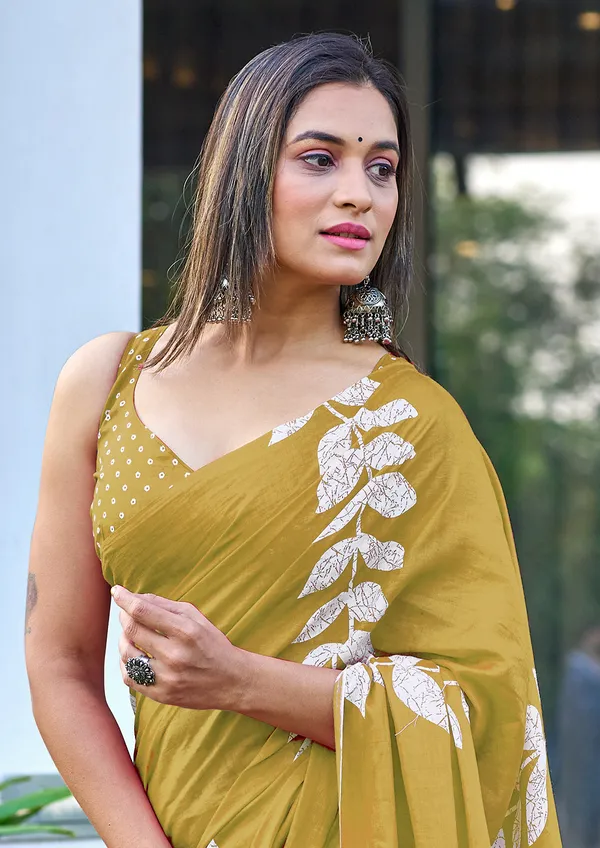 Handicraft_Beautiful_Handicraft_Pure_Soft_MulMulcotton_IKKAT_Hand_Blcok_Print_Saree_With_Blouce_Piece