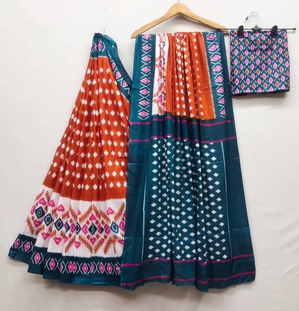 HANDICRAFT_IKKAT_PURE_SOFT_MUL_COTTON_SAREE_WITH_BLOUSE_PIECE