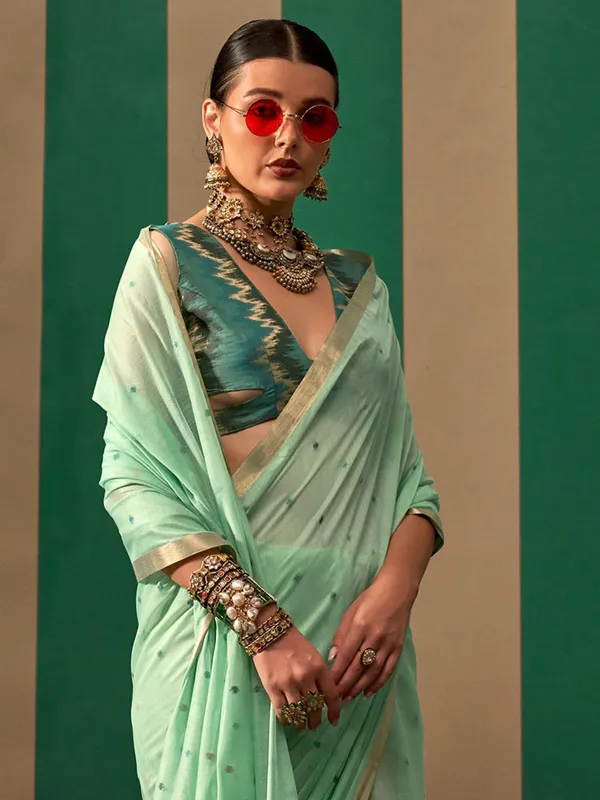 Fancy_Cotton_Handloom_Woven_Silk_Saree_With_Blouse_Piece