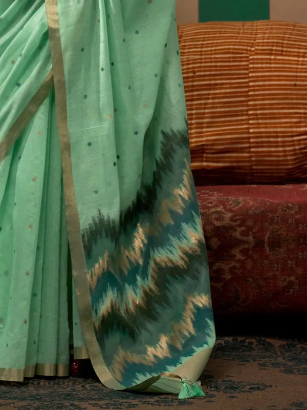 Fancy_Cotton_Handloom_Woven_Silk_Saree_With_Blouse_Piece