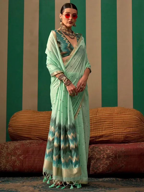 Fancy_Cotton_Handloom_Woven_Silk_Saree_With_Blouse_Piece