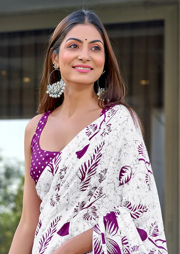 Handicraft_Beautiful_Handicraft_Pure_Soft_MulMulcotton_IKKAT_Hand_Blcok_Print_Saree_With_Blouce_Piece