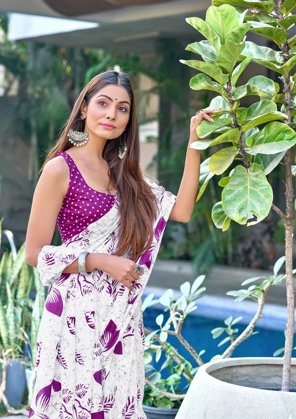 Handicraft_Beautiful_Handicraft_Pure_Soft_MulMulcotton_IKKAT_Hand_Blcok_Print_Saree_With_Blouce_Piece