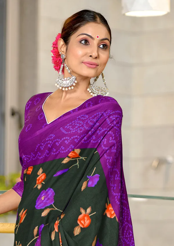 Handicraft_Beautiful_Handicraft_Pure_Soft_MulMulcotton_IKKAT_Hand_Blcok_Print_Saree_With_Blouce_Piece