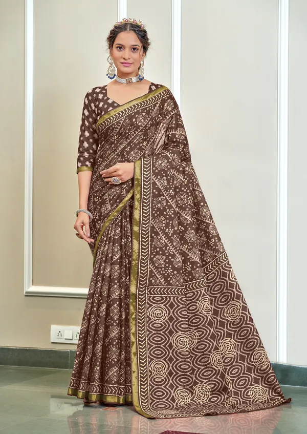 Beautiful_Zari_Border_Handicraft_Pure_Soft_MulMul_Ikkat_Hand_Print_Cotton_Saree_With_Blouse_Piece