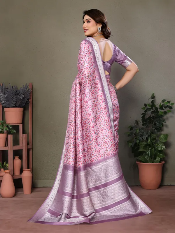Stunning_Khadi_Viscose_Woven_Border_Pashmina_Printed_Saree_With_Blouse