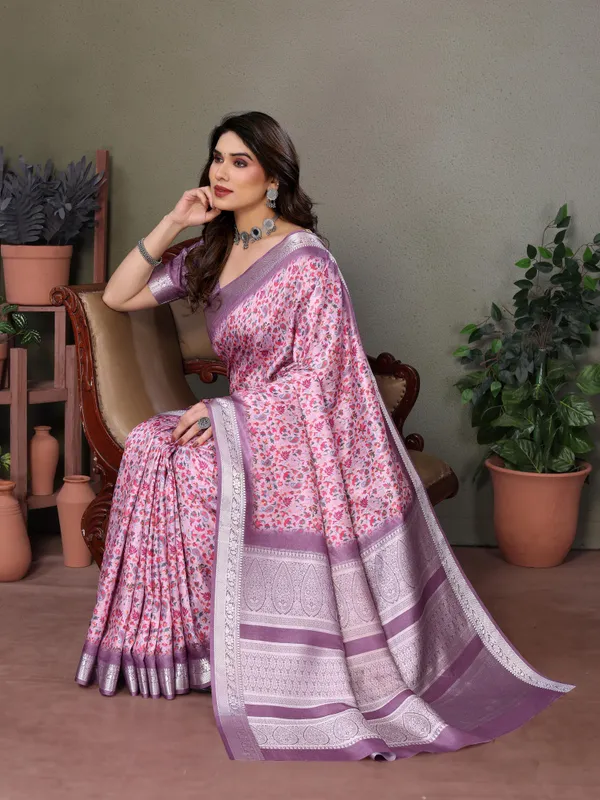 Stunning_Khadi_Viscose_Woven_Border_Pashmina_Printed_Saree_With_Blouse