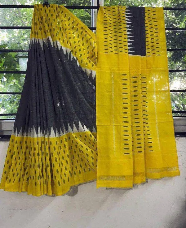 HANDICRAFT_IKKAT_PURE_SOFT_MUL_COTTON_SAREE_WITH_BLOUSE_PIECE