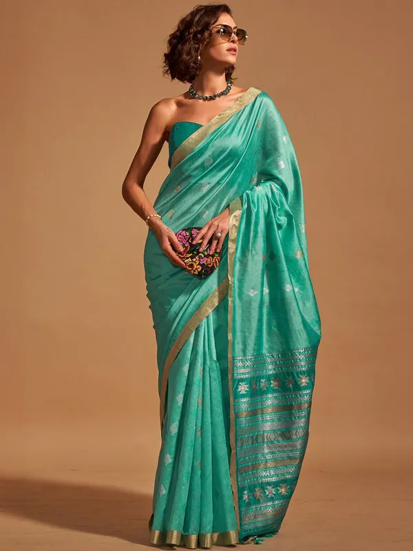Fancy_Cotton_Handloom_Woven_Silk_Saree_With_Blouse_Piece