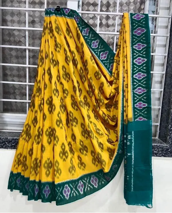 HANDICRAFT_IKKAT_PURE_SOFT_MUL_COTTON_SAREE_WITH_BLOUSE_PIECE