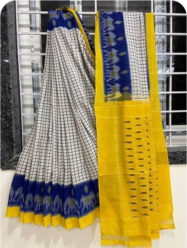 HANDICRAFT_IKKAT_PURE_SOFT_MUL_COTTON_SAREE_WITH_BLOUSE_PIECE