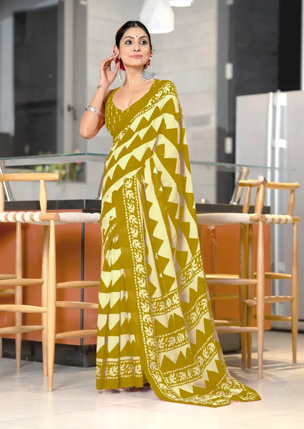 Handicraft_Beautiful_Handicraft_Pure_Soft_MulMulcotton_IKKAT_Hand_Blcok_Print_Saree_With_Blouce_Piece