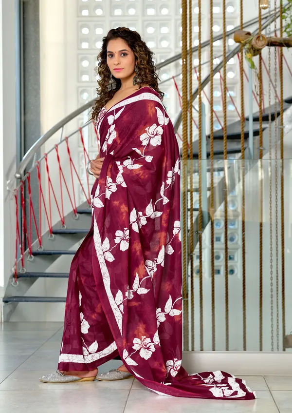 Handicraft_Beautiful_Handicraft_Pure_Soft_MulMulcotton_IKKAT_Hand_Blcok_Print_Saree_With_Blouce_Piece