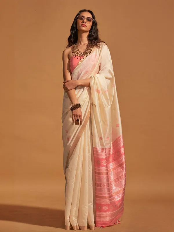 Fancy_Cotton_Handloom_Woven_Silk_Saree_With_Blouse_Piece